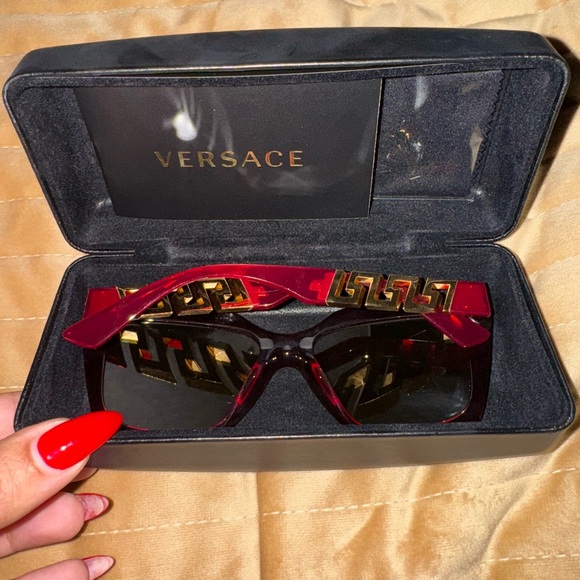 Versace Red and Gold Sunglasses NWOT